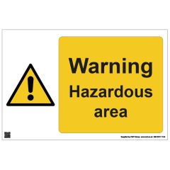 Site Safety - 297x420mm A3 3mm Correx - Warning Hazardous Area