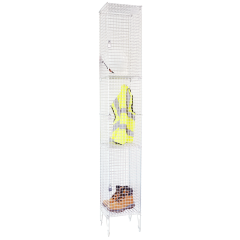 Three Door Wire Mesh Locker (1974mm) ventilated BZP finish for PPE storage | CMT Group