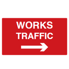 Works Traffic Arrow Right Sign - PVC