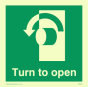 Vinyl Photoluminescent Sticker - 85mm x 85mm - Turn to open (anti-clockwise)