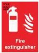 Site Safety Fire Extinguisher Sign | Red Fire Extinguisher Sign with Symbols | CMT Group UK