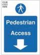 Pedestrian Access Arrow Down Sign - PVC