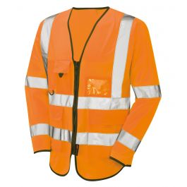 Hi Vis Long Sleeved Orange Executive Vest