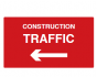 Construction Traffic Arrow Left Sign - PVC