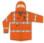 Hi Vis Railway Jacket Orange - Printed MCG on FRB & Rear + London Square on FLB & Rear + Hoist Operator on Rear 