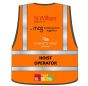 Hi Vis Sleeveless Vest Orange – Printed MCG on FRB & Rear + Regent’s View on FLB & Rear + St William / Good Order, Work, Health on Rear + Hoist Operator 