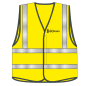 Hi Vis Sleeveless Vest Yellow - Printed HE Simm, Safety Comes First & Supervisor on Rear