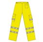 Hi Vis Polycotton Cargo Trouser Yellow – Printed Marlborough Logo on Left Leg 