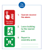 3 Step Fire Action Instructions Safety Sign - PVC