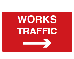 Works Traffic Arrow Right Sign - PVC