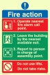 PVC Photoluminescent Sign - 100mm x 150mm - Pictorial fire action