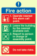 PVC Photoluminescent Sign - 100mm x 150mm - Pictorial fire action no lifts