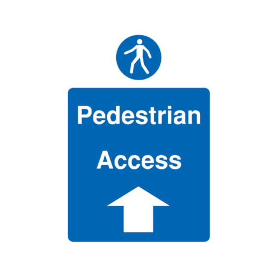 Safety Sign Pedestrian Access Up Arrow A2 - PVC