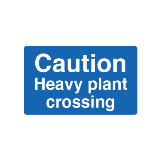 Site Sign - 6mm Correx - 594x841mm - Caution Heavy Plant Crossing