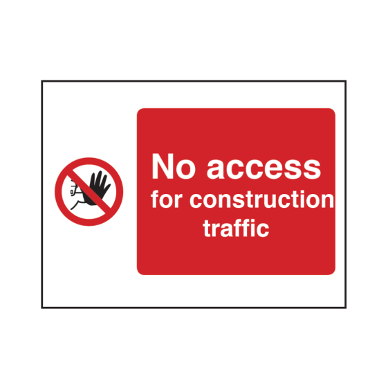 Site Sign - 6mm Correx - NO ACCESS for contruction traffic - 594x841mm (A1)