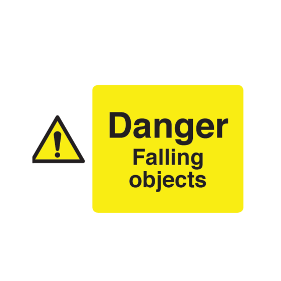 Site Sign - Rigid PVC - Danger falling objects - 600mm x 400mm (A2)