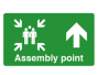 Assembly Point Arrow Up Safety Sign - PVC
