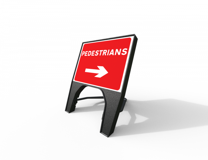 Pedestrians Right Q-Sign | 600x450mm Rectangular