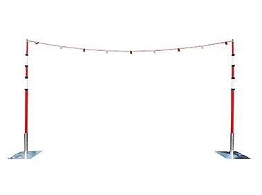 Goal post set with bunting