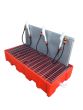Heavy Duty Boot Wash Station (3 Person) - Rust-Proof Plastic Frame 3-brush station | CMT Group
