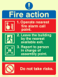 PVC Photoluminescent Sign - 150mm x 200mm - Pictorial fire action no lifts