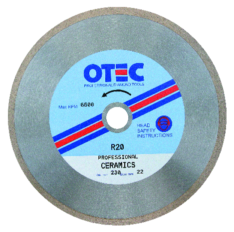 Ceramic Cutting Diamond Blade – Professional – 8mm Segment – OTEC R20 with silencing S-slot for clean tile cutting | CMT Group