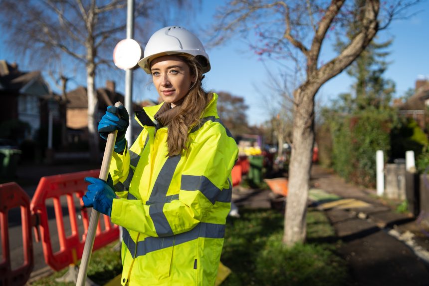 Female construction worker